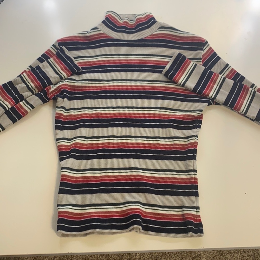 Multi color long sleeve turtleneck
